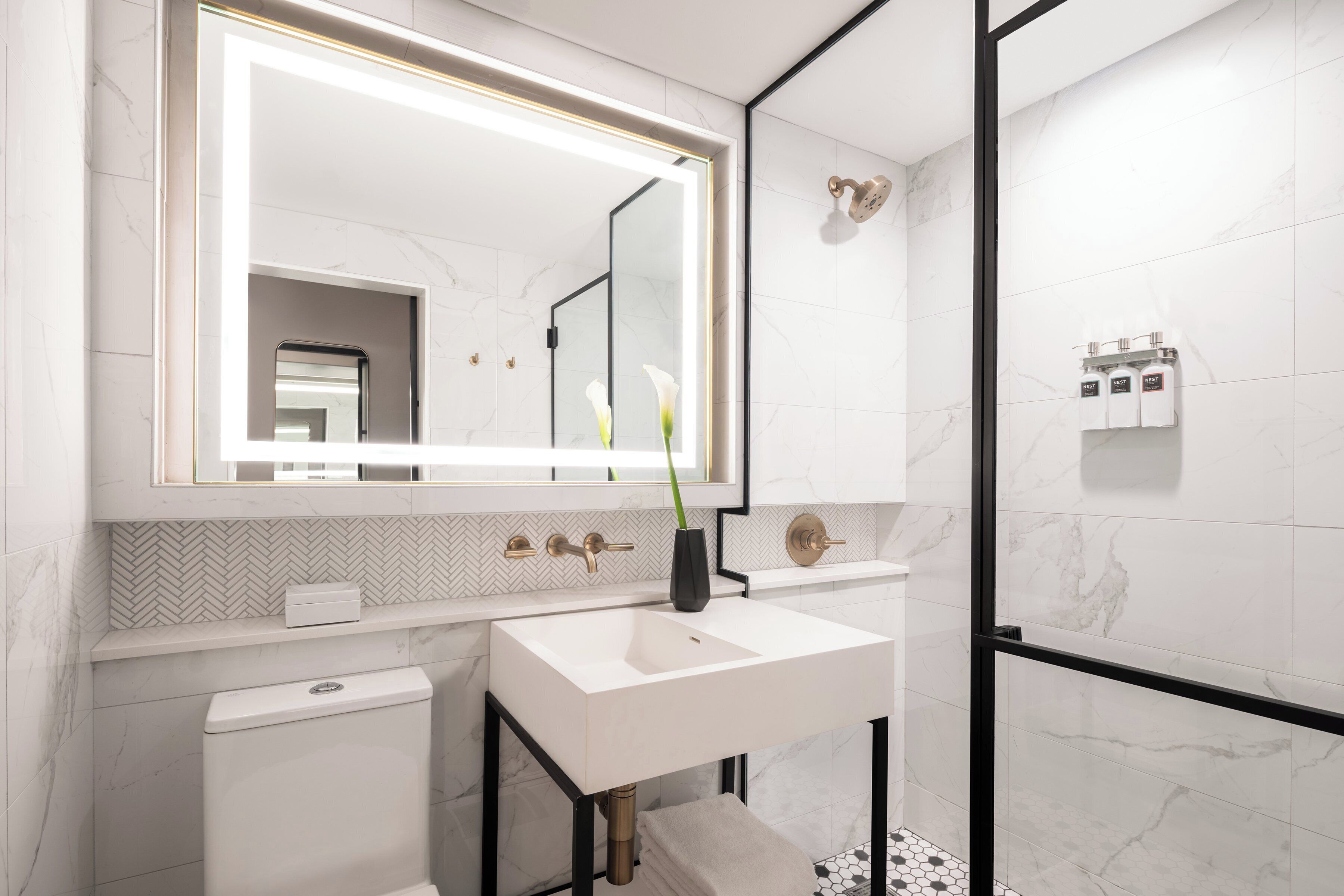 free toiletries, hair dryer, bathrobes, towels