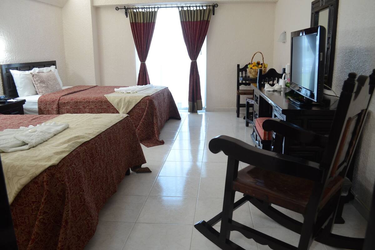Standard Room, 2 Double Beds | Premium bedding, desk, blackout drapes, iron/ironing board
