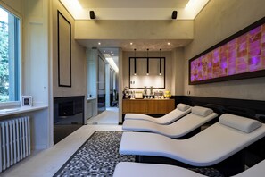 Sauna, steam room, body treatments, aromatherapy, hot stone massages