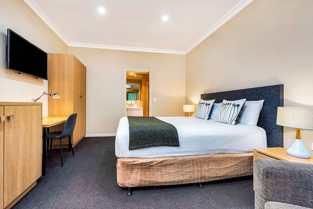 Deluxe Room, 1 Queen Bed | Iron/ironing board, free cribs/infant beds, rollaway beds, free WiFi