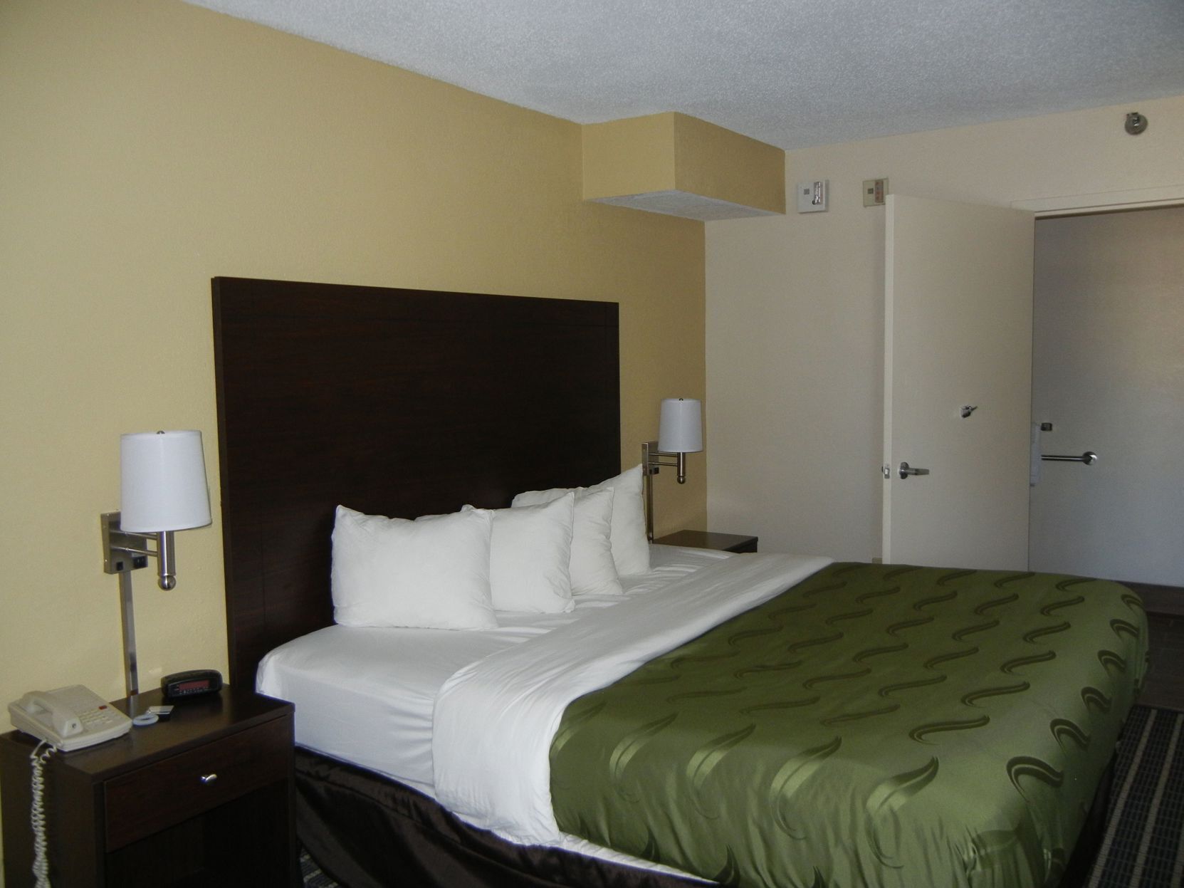 Desk, blackout drapes, soundproofing, iron/ironing board