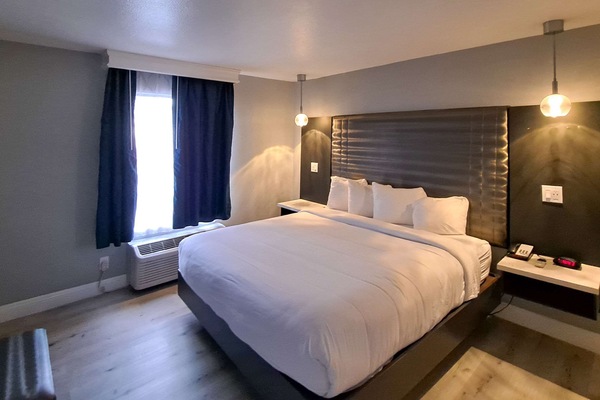 One Bedroom Suite, 1 King Bed, Soaking Tub, Non Smoking | Desk, laptop workspace, blackout drapes, iron/ironing board