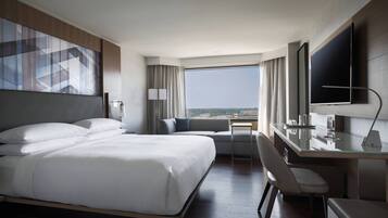 Premium bedding, memory foam beds, in-room safe, desk