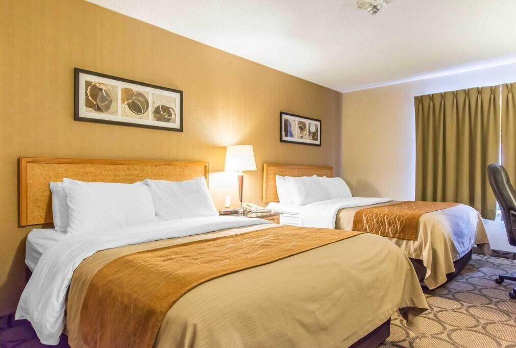 Premium bedding, desk, blackout curtains, iron/ironing board