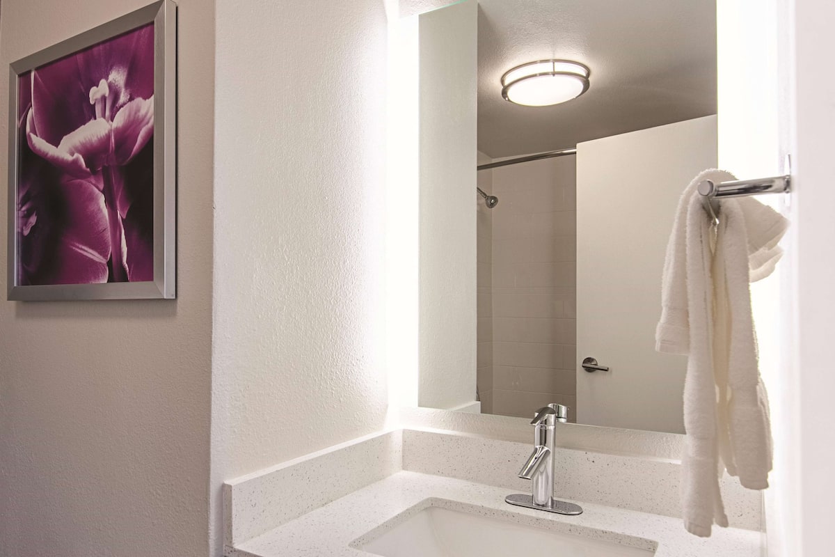 free toiletries, hair dryer, towels