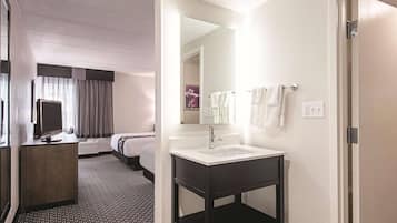 Room, 2 Queen Beds, Non Smoking | Desk, iron/ironing board, free WiFi, bed sheets