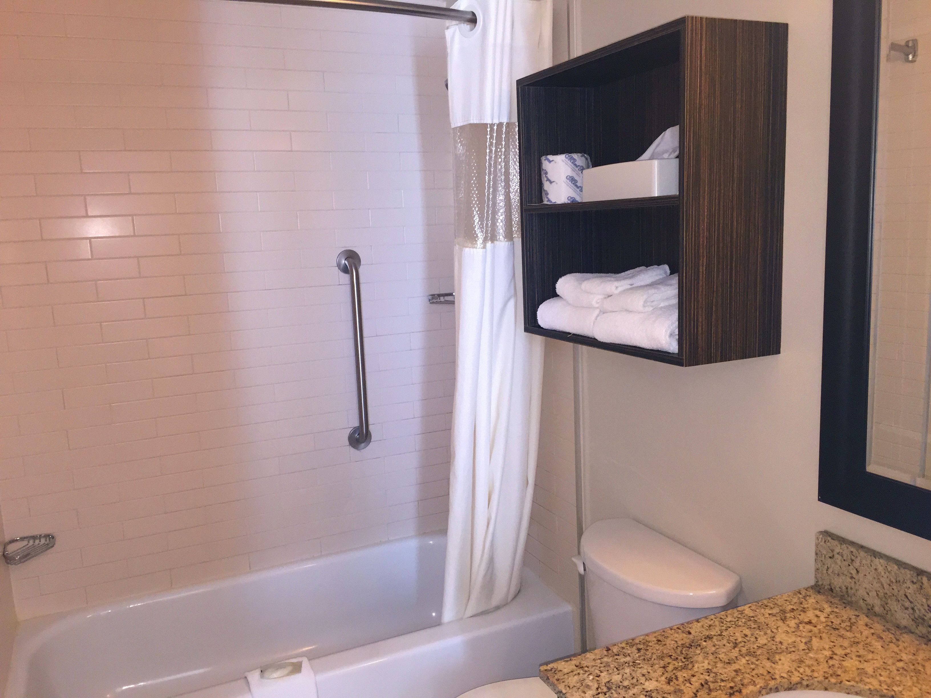 suite, 1 queen bed with sofa bed, non smoking | bathroom | eco-friendly toiletries, hair dryer, towels