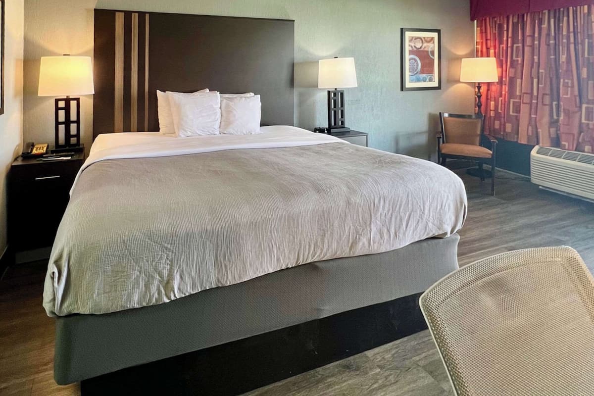 Premium bedding, down comforters, pillowtop beds, desk