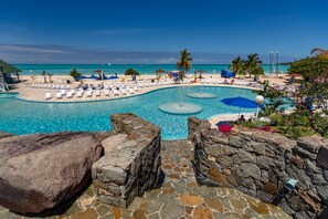 2 outdoor pools, pool umbrellas, sun loungers