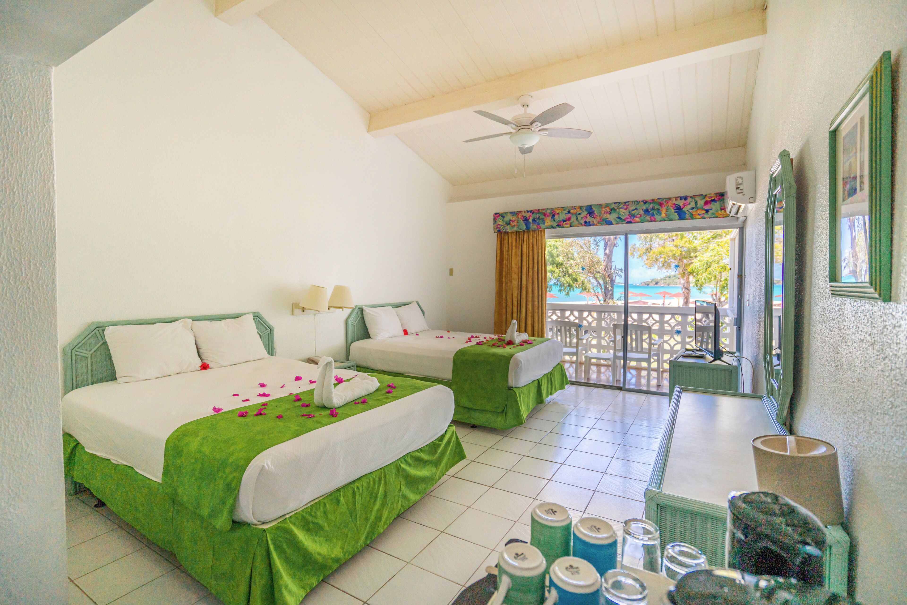 Standard Room, 2 Queen Beds | Blackout drapes, iron/ironing board, bed sheets