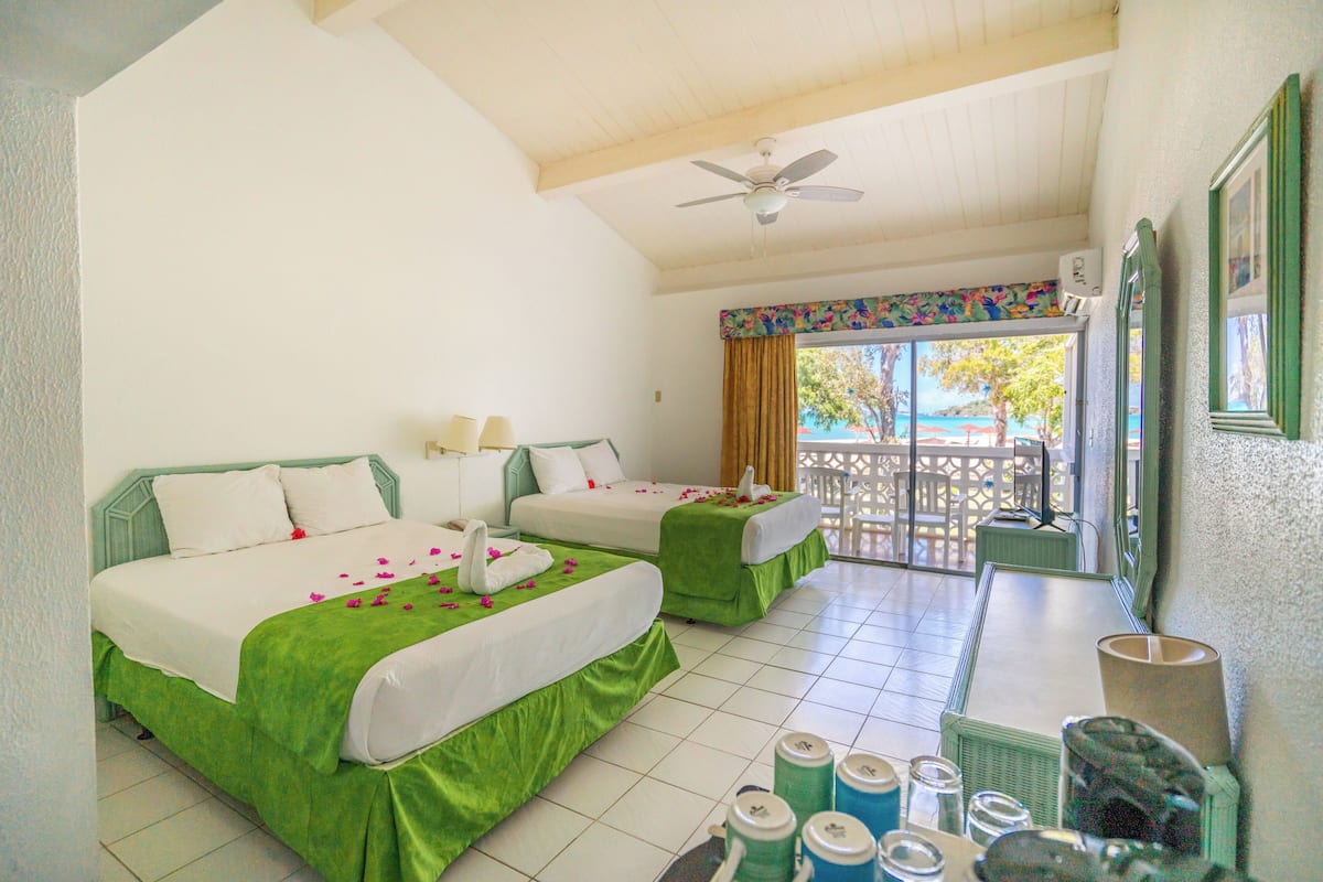 Standard Room, 2 Queen Beds | Blackout drapes, iron/ironing board, bed sheets