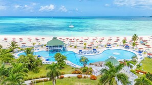 2 outdoor pools, pool umbrellas, sun loungers