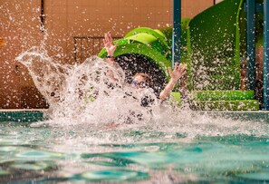 2 indoor pools, seasonal outdoor pool, pool umbrellas, pool loungers