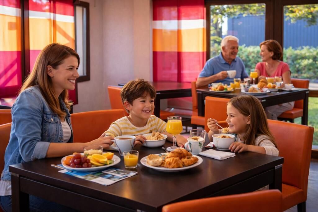 อาหารเช้าแบบบุฟเฟ่ต์ทุกวัน (EUR 10.90 ต่อคน)