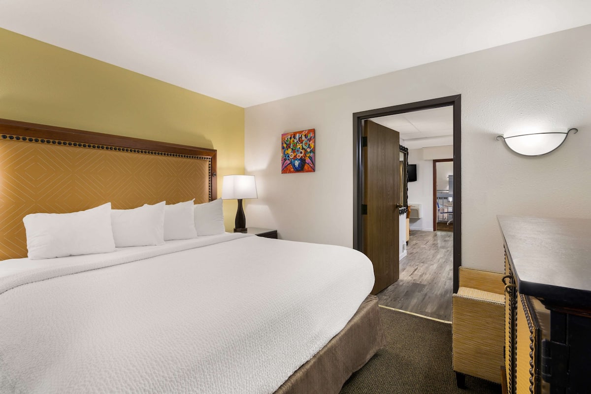 Suite, 1 King Bed, Non Smoking, Pool View | Premium bedding, down comforters, memory foam beds, desk