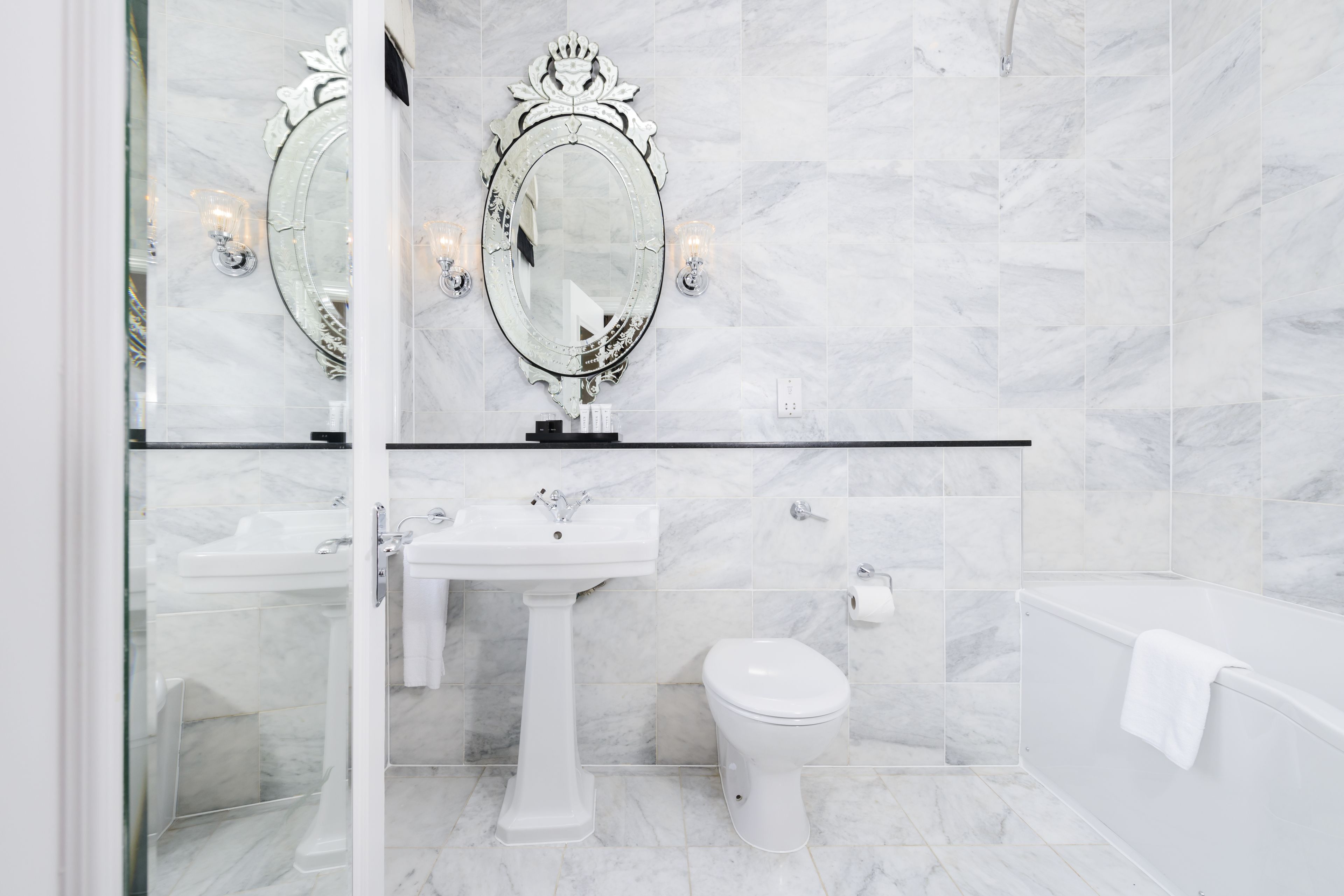 free toiletries, hair dryer, towels