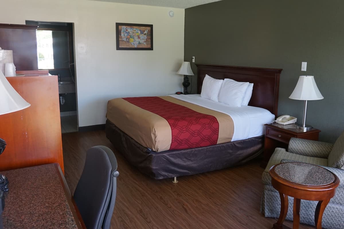 Standard Room, 1 King Bed, Non Smoking, Park View | In-room safe, desk, laptop workspace, blackout drapes