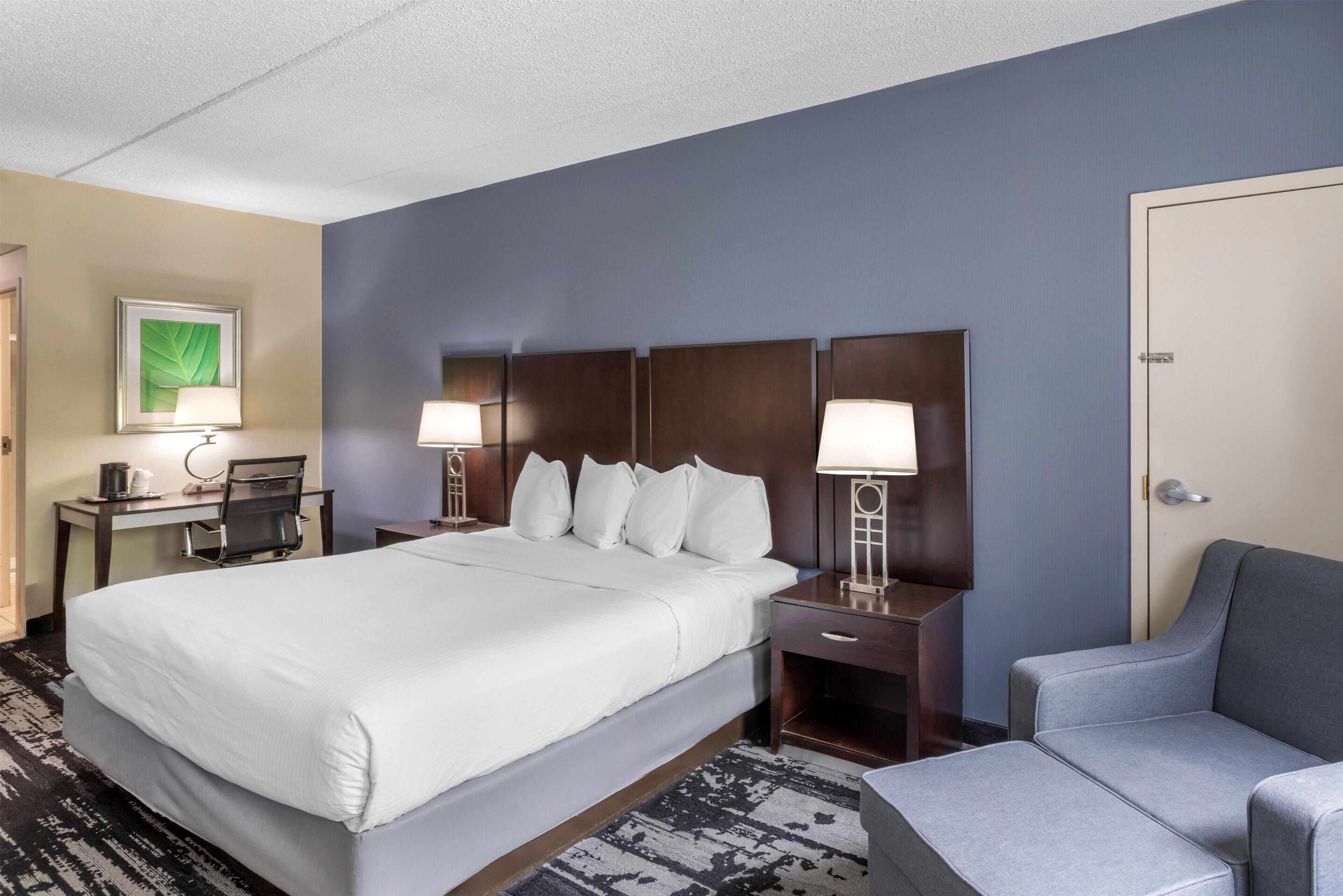 Standard Room, 1 King Bed, Non Smoking, Refrigerator & Microwave | Desk, laptop workspace, soundproofing, iron/ironing board