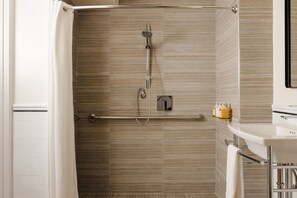 Deluxe Room, 1 Queen Bed, Accessible | Bathroom | Deep-soaking bathtub, designer toiletries, hair dryer, towels - Hotel Bijou - Union Square (San Francisco)