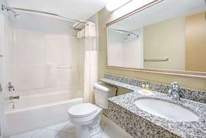 Bathtub, spring water tub, hair dryer, towels