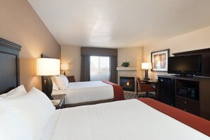 Standard Room, 2 Queen Beds, Fireplace | In-room safe, desk, laptop workspace, iron/ironing board