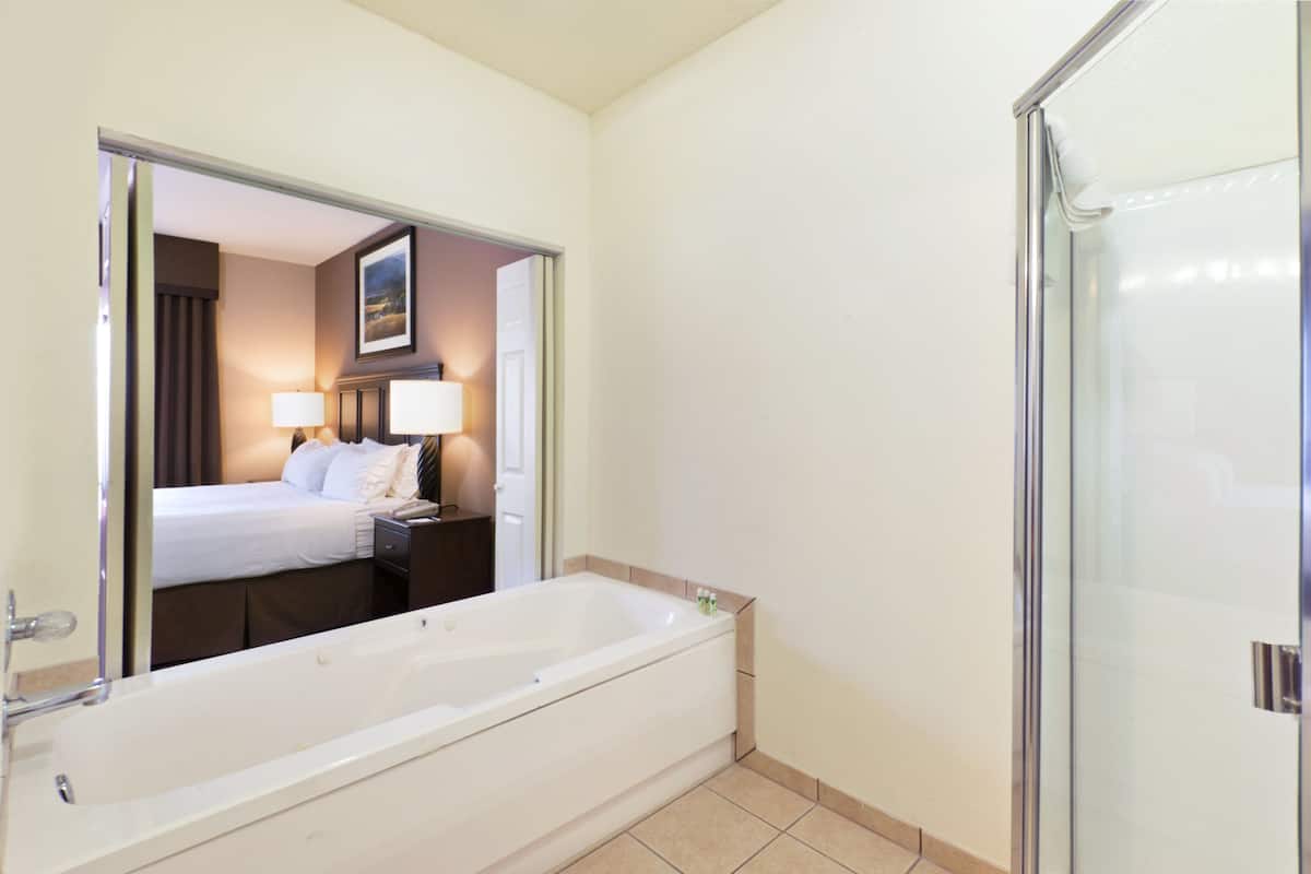 Standard Room, 1 King Bed (Walk-In Shower) | In-room safe, desk, laptop workspace, iron/ironing board