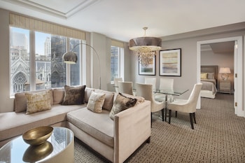 Premium bedding, pillowtop beds, in-room safe, desk at Omni Berkshire Place