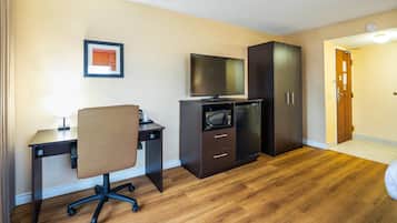 Desk, blackout curtains, iron/ironing board, cots/infant beds