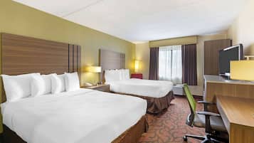 Individually decorated, individually furnished, desk, laptop workspace