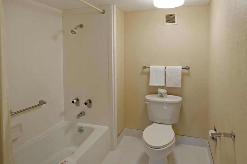 Bathroom | Combined shower/bathtub, free toiletries, hair dryer, towels