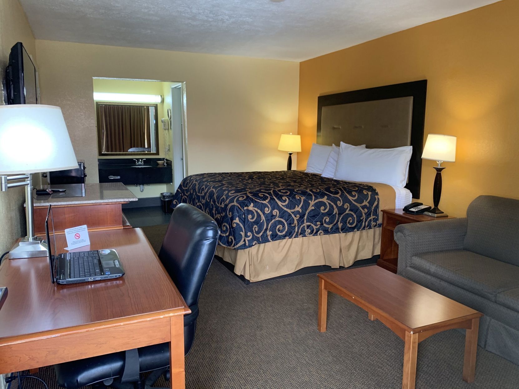 Blackout curtains, iron/ironing board, free WiFi, bed sheets