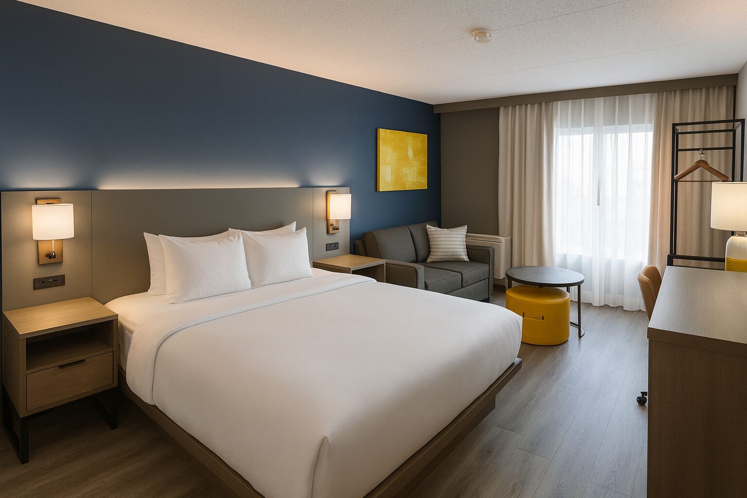 Schreibtisch, Bügeleisen/Bügelbrett, kostenlose Babybetten