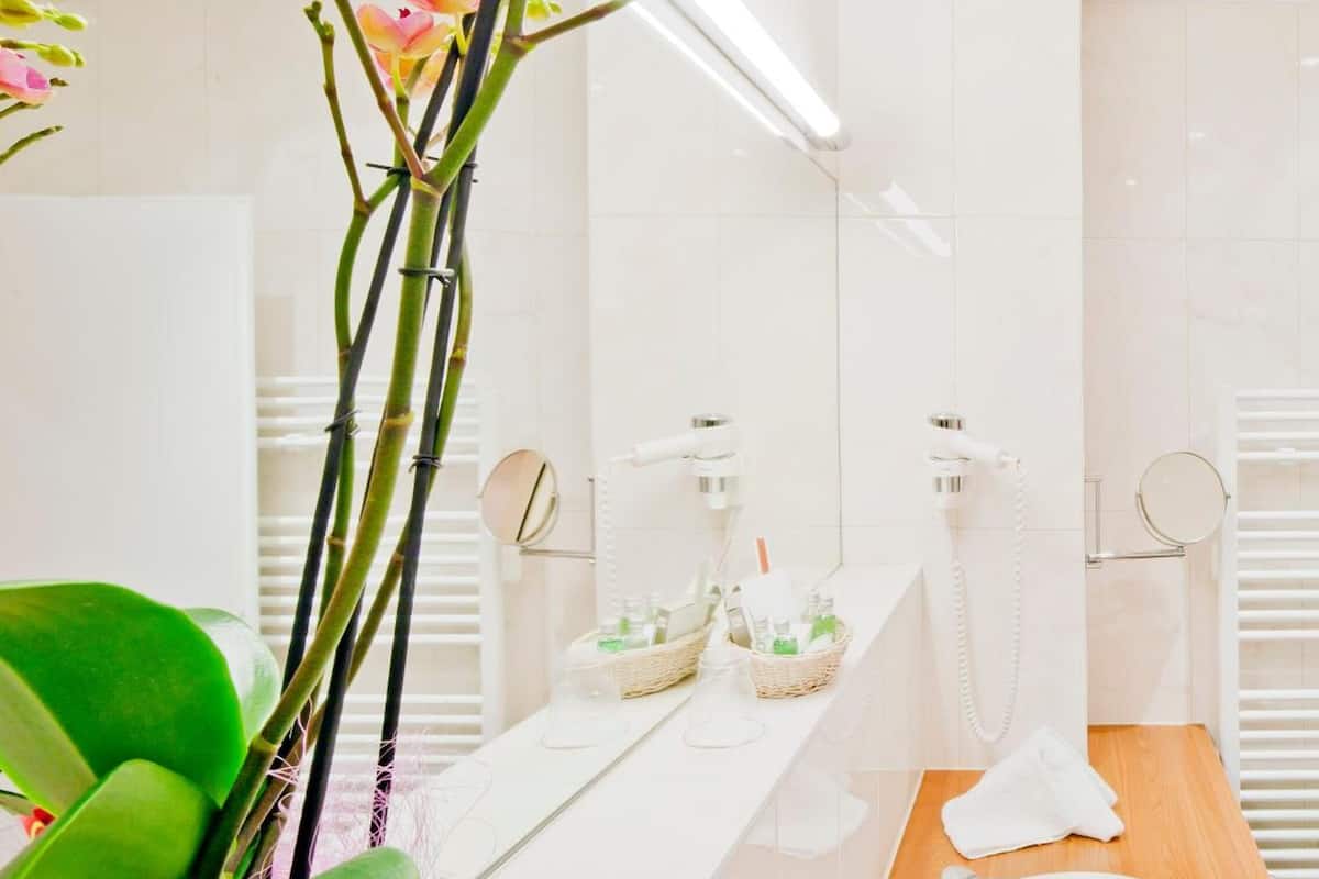 hair dryer, bathrobes, towels