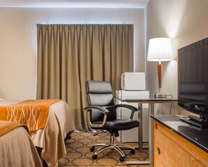 Comfort Care, Double Room, 2 Double Beds, Non Smoking | Desk, laptop workspace, blackout drapes, iron/ironing board