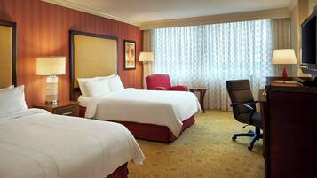 Premium bedding, down comforters, desk, iron/ironing board