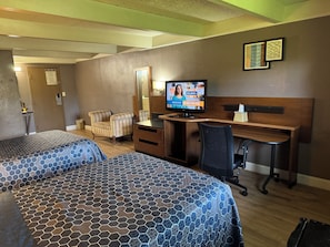 Desk, blackout drapes, free WiFi, bed sheets