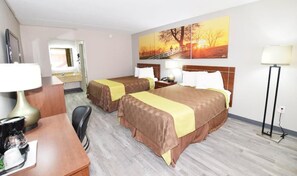 Room, 2 Double Beds, Pool View, Courtyard Area (NonSmoking) | Desk, iron/ironing board, free WiFi, bed sheets