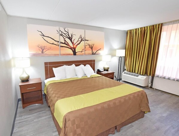 Room, 1 King Bed, Pool View, Courtyard Area (NonSmoking) | Desk, iron/ironing board, free WiFi, bed sheets