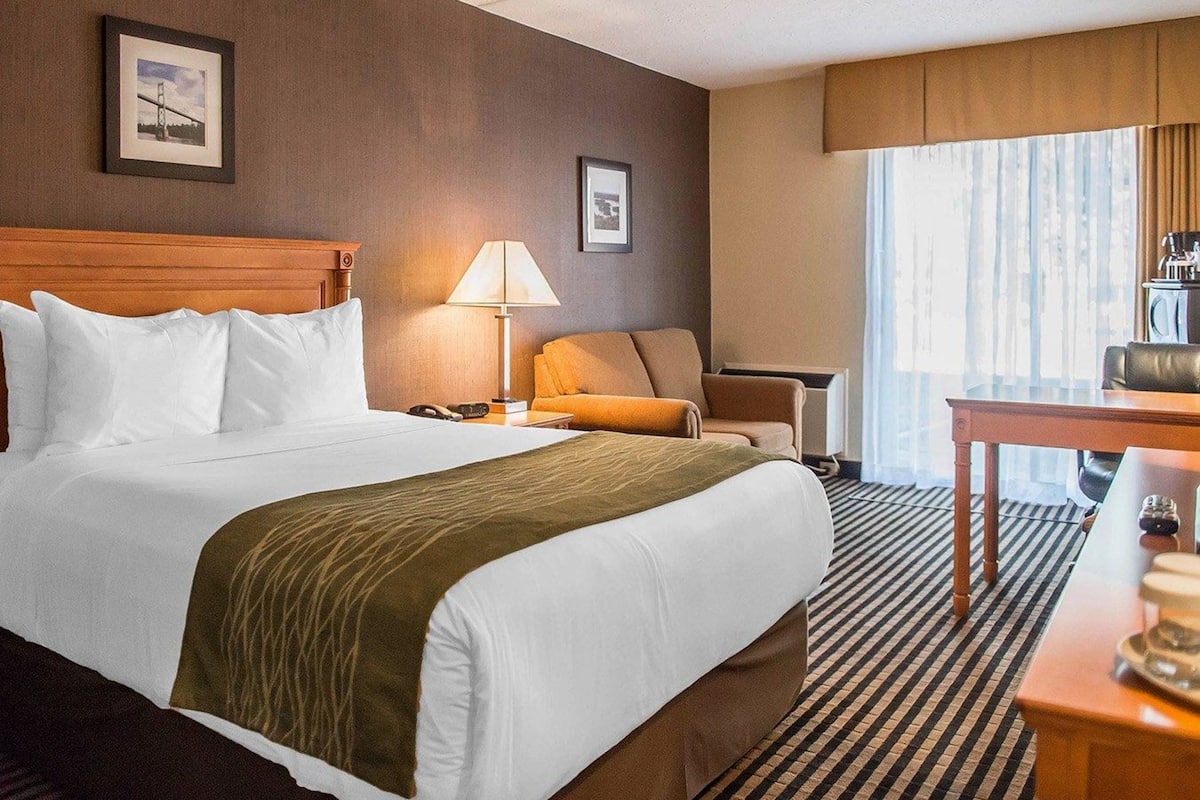 Pillow-top beds, desk, blackout curtains, iron/ironing board
