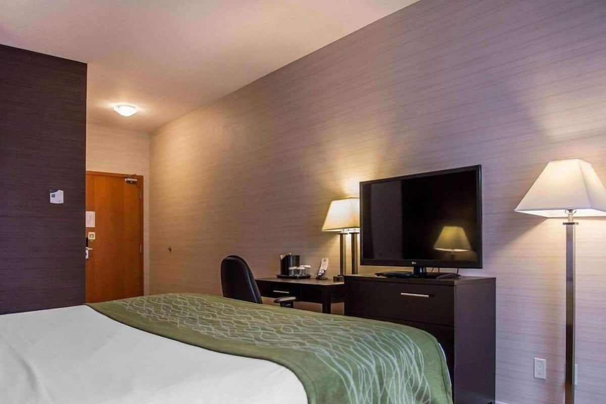 Bäddmadrasser, skrivbord, mörkläggningsgardiner och strykjärn/strykbräda