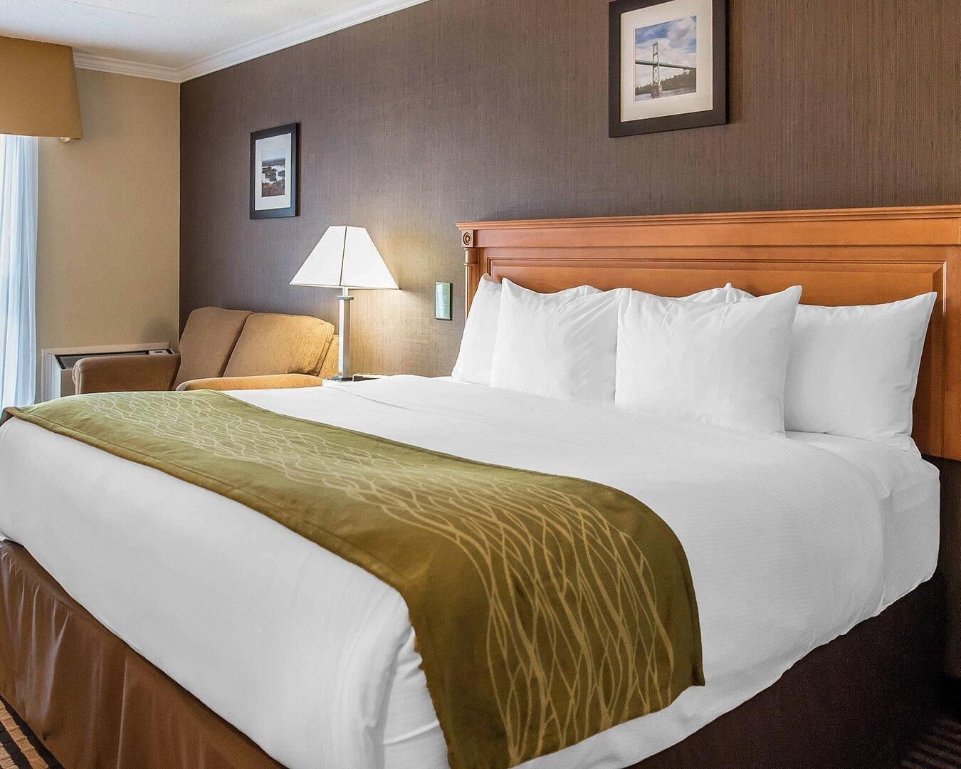 Pillow-top beds, desk, blackout curtains, iron/ironing board