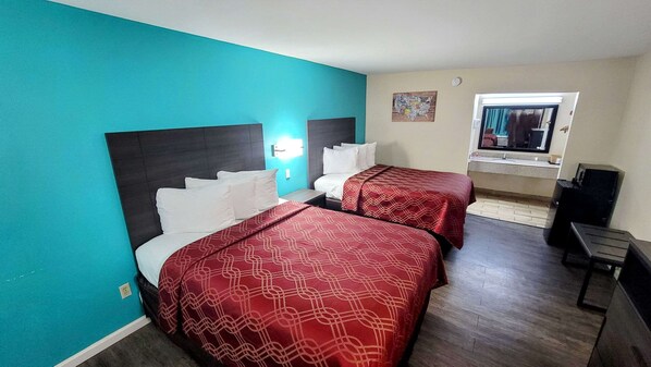 Desk, blackout curtains, iron/ironing board, free WiFi