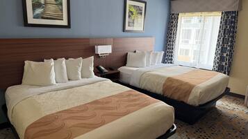 Standard Quadruple Room, 2 Double Beds, Non Smoking | Premium bedding, desk, blackout drapes, iron/ironing board