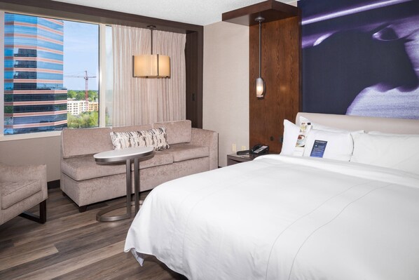 Premium bedding, down duvets, in-room safe, desk