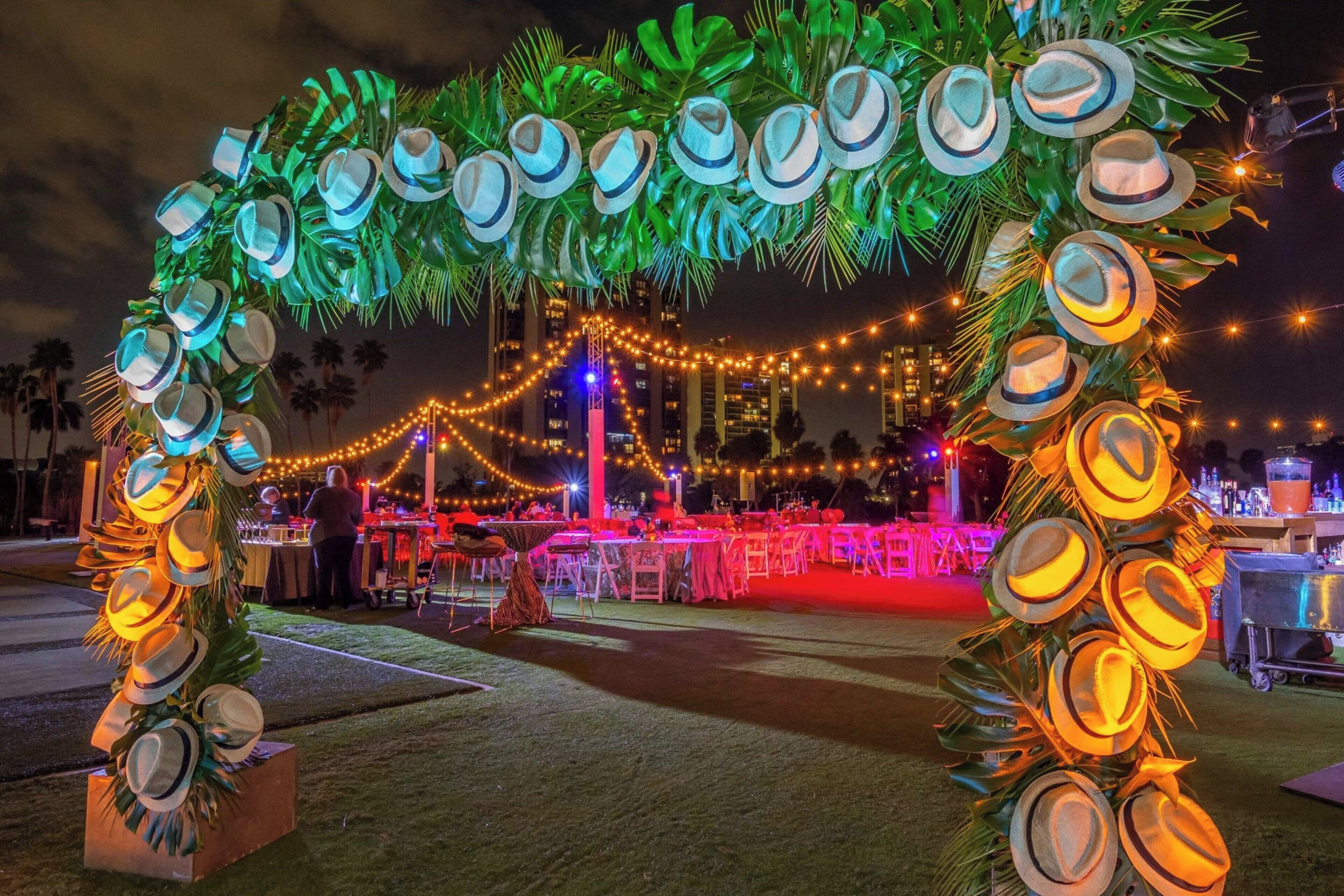 Outdoor banquet area