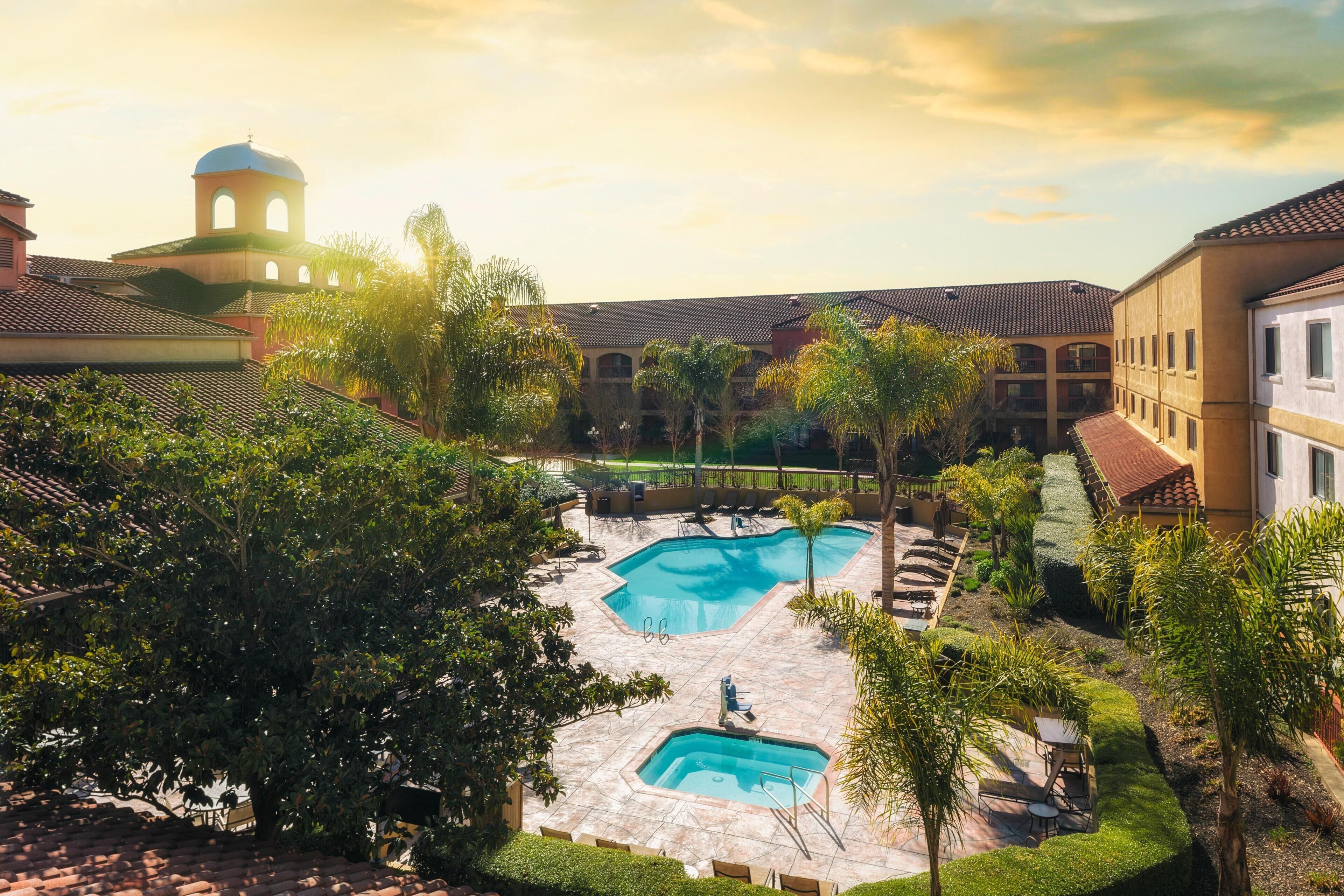 Outdoor pool, free cabanas, pool umbrellas