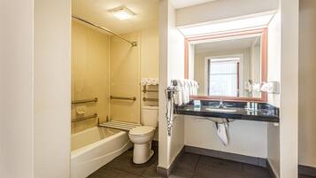 Room, 2 Queen Beds, Accessible, Non Smoking | Bathroom | Combined shower/tub, free toiletries, hair dryer, towels