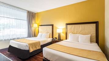 Room, 2 Queen Beds, Accessible, Non Smoking | In-room safe, desk, laptop workspace, blackout drapes