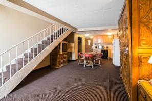 Blackout drapes, iron/ironing board, free cribs/infant beds, free WiFi