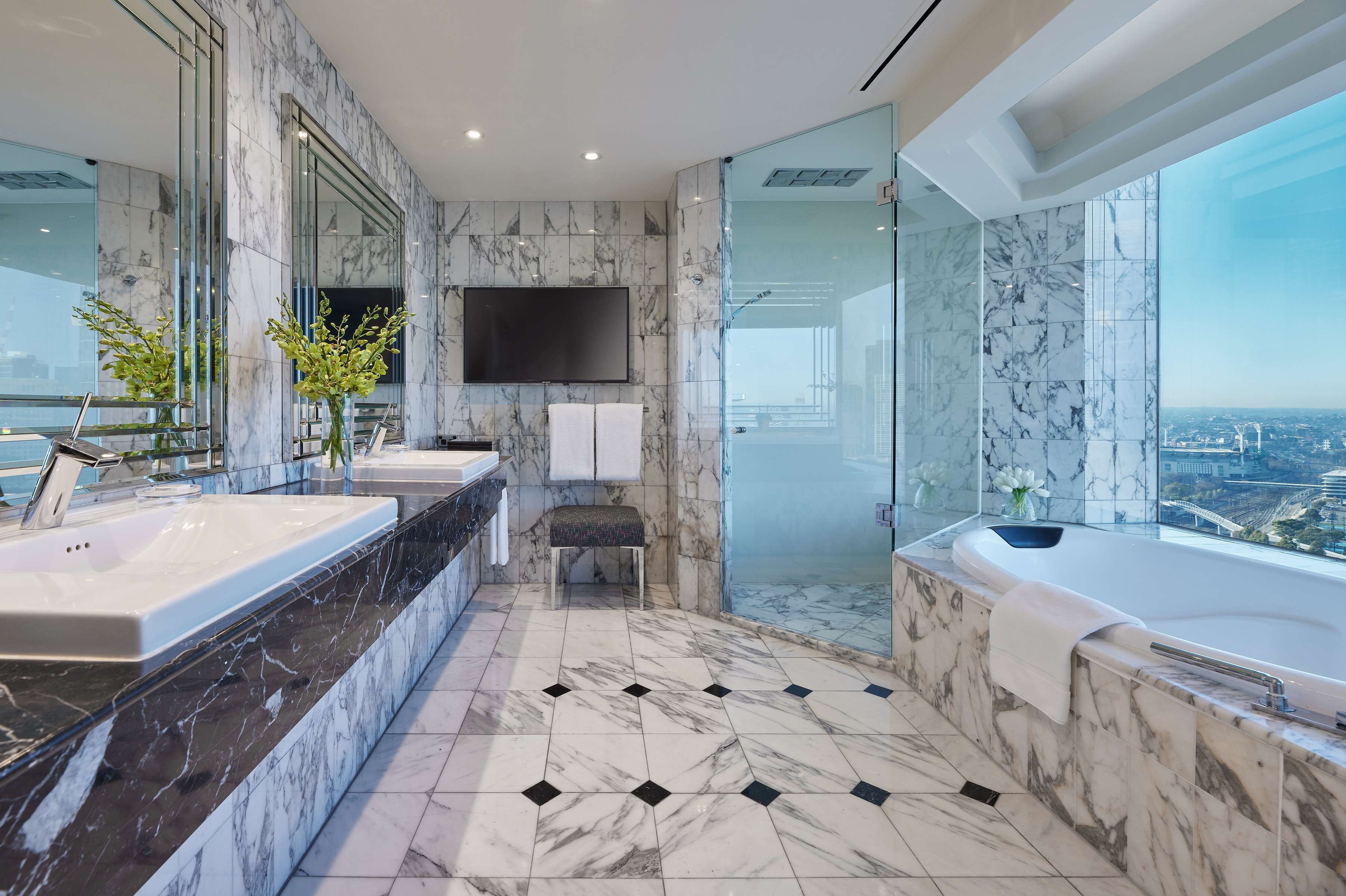 diplomatic suite (grand club lounge access) | bathroom | separate bathtub and shower, deep-soaking bathtub, hair dryer, bathrobes